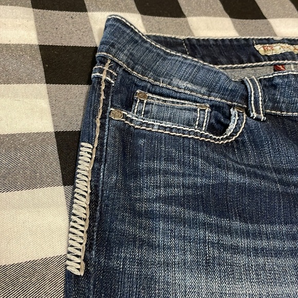 Buckle BKE Culture Cropped Capri Jeans Size 30 x 26 Stretch Metallic Flap Pocket - Picture 9 of 13